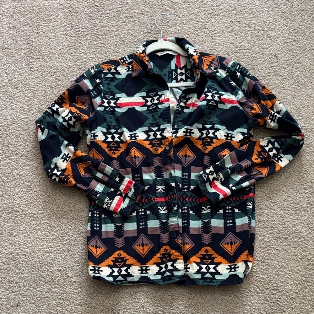Woolrich Southwestern Pattern Cotton button down shirt women’s size small